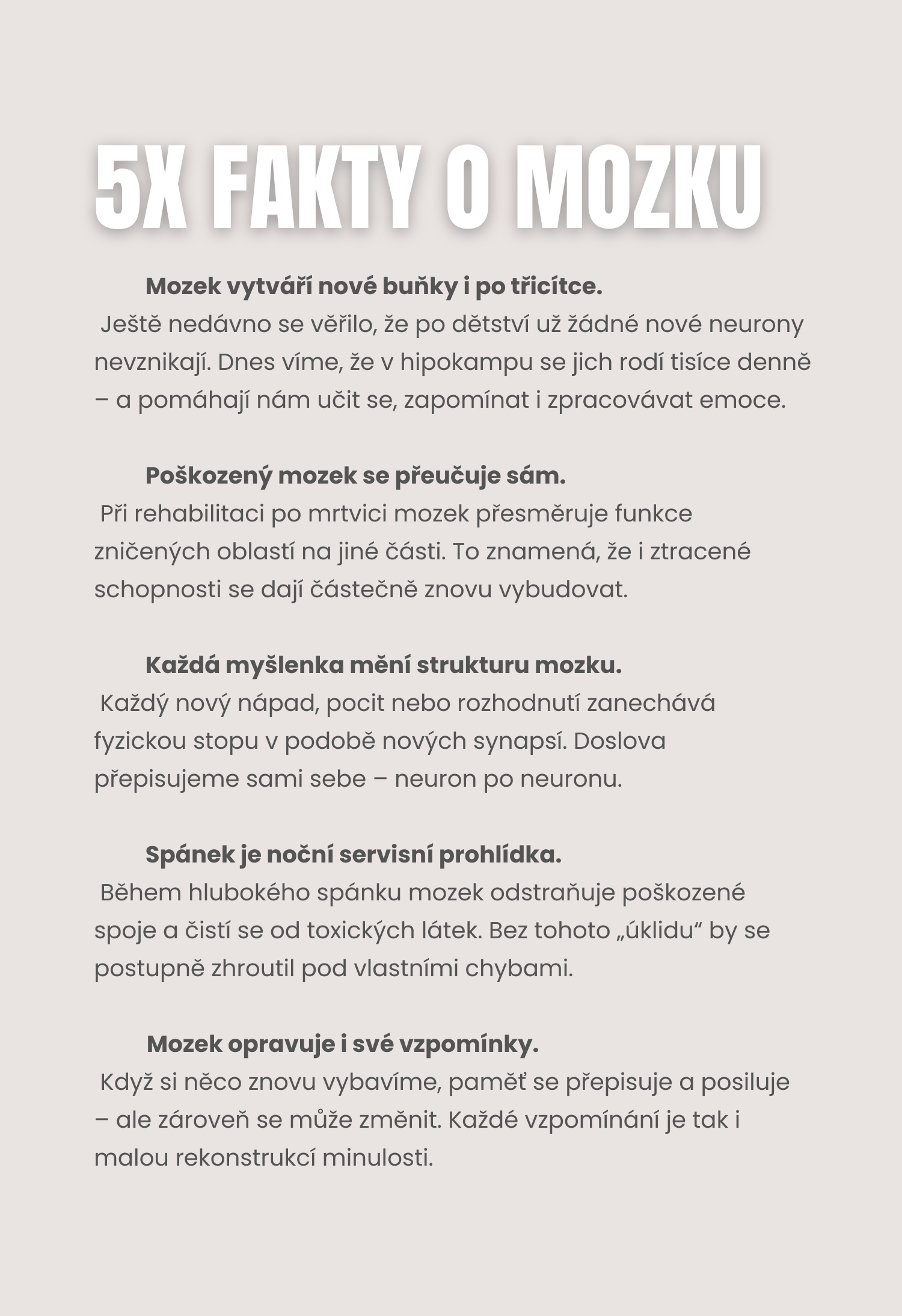 5 faktu o mozku 5 faktu o mozku